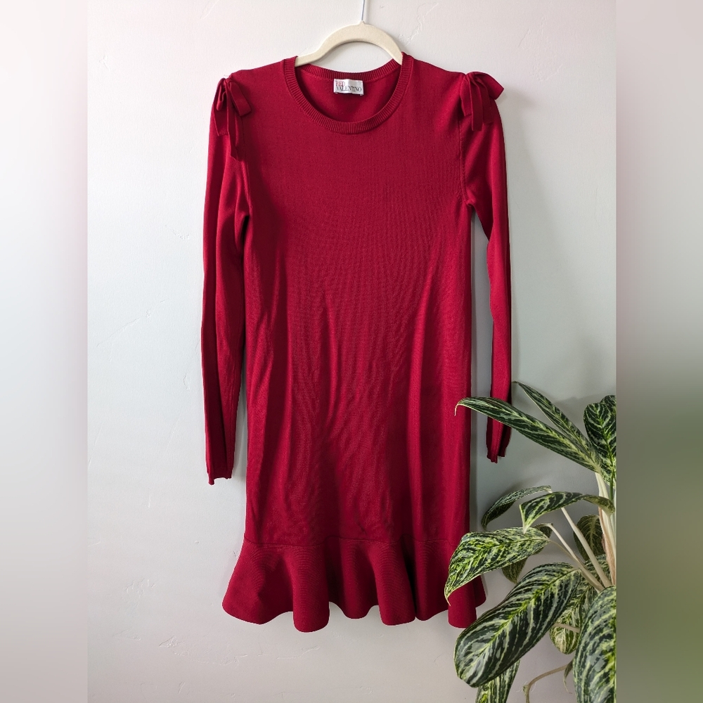 Red Valentino Long Sleeve Women's Red Dress